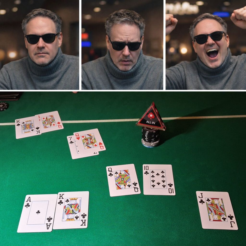 So sieht es aus, wenn Max einen Royal Flush trifft